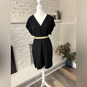 GAP Black V-Neck Mini Dress Size Medium NWT